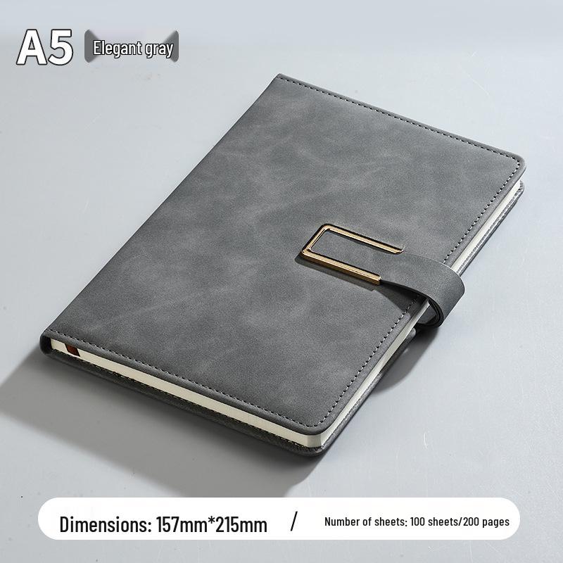A5 Notepad Notebook Gift Set with U-Shaped Buckle, Leather Surface, Custom Logo for Business Meetings