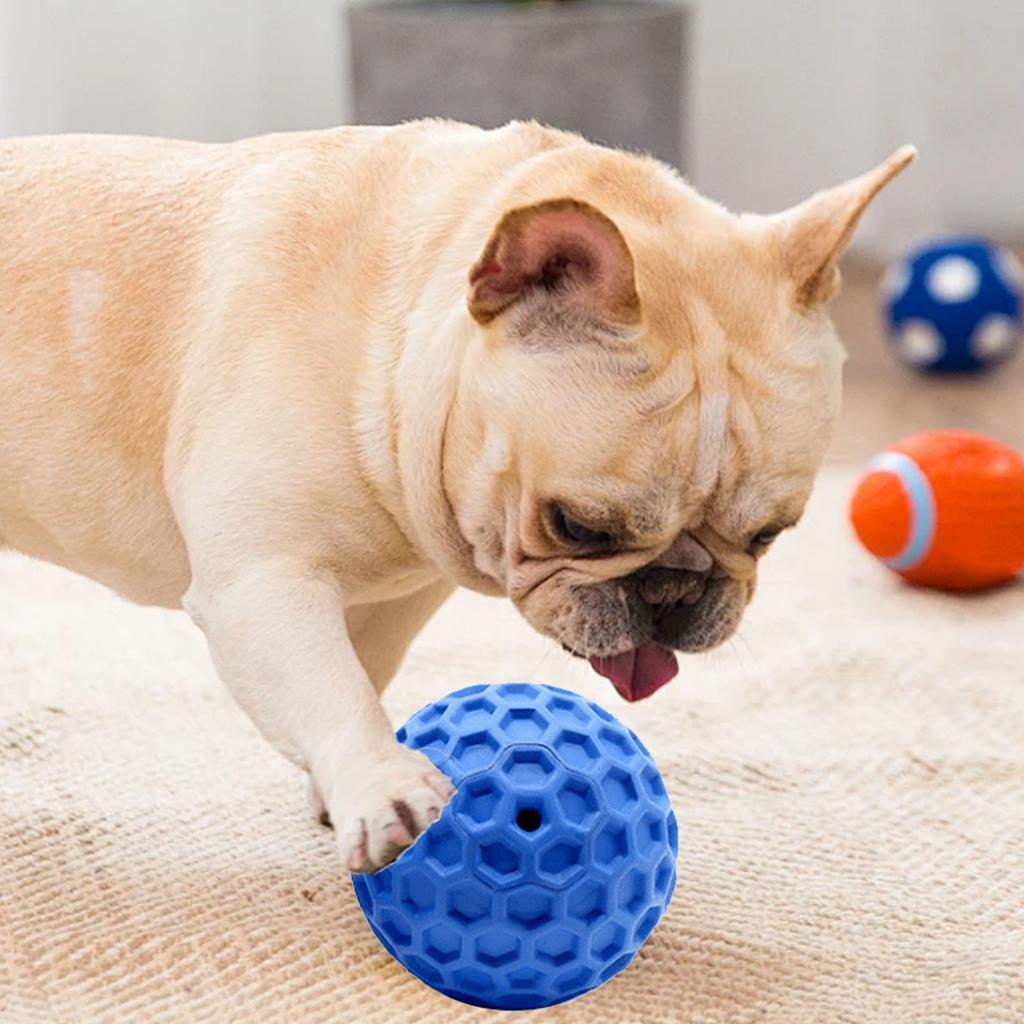 Rubber Dog Toy Ball Chew Squeaky Toy Keep Mouth Healthy Rubber Ball for Puppy Doggy