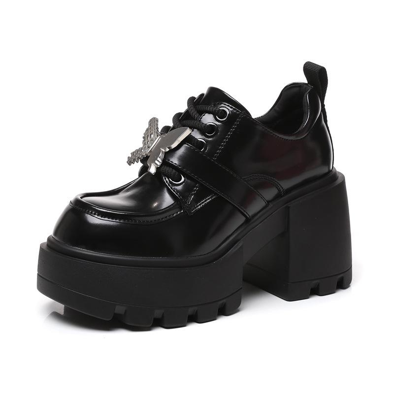 SJN939-7 Damskor med tjock sula och plattform - Höst 2024 Trendiga höjdökande skor med mjuk sula