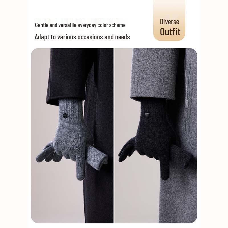 JIUMU Men's Cashmere Warm Knitted Gloves SR017
