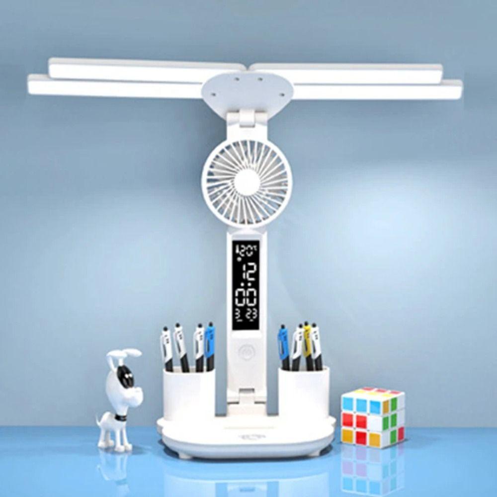 3 Colors Penholder Desk Lamp 4 Heads Tabletop Reading Lamp Convenient Led Bedside Lamp  Learning
