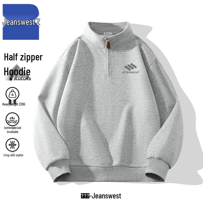 

Jeanswest Men s Trendy Casual Half-Zip Stand Collar Sweatshirt 4XL