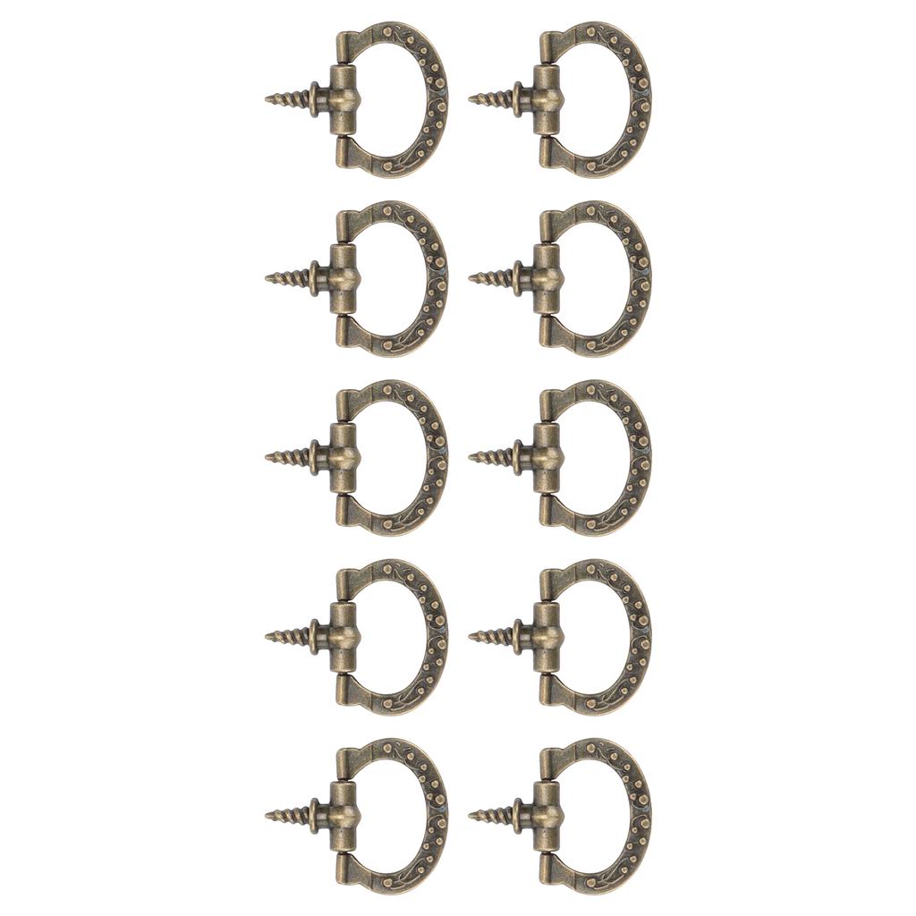 10Pcs Screw Thread Pull Handles Retro Single Hole Jewelry Case Gift Box Knob Bronze