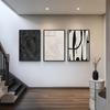 3-piece set, white abstract canvas wall art set, modern minimalist black - frameless texture painting for living room, bedroom,
