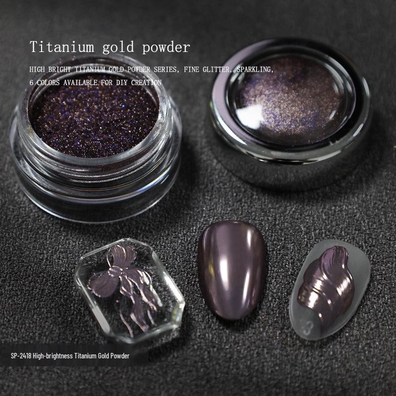 High-Gloss Titanium Gold Mirror Nail Art Powder - Ocean Star Glitter