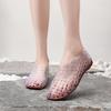 Women's Crystal Jelly Slip-On Mesh Flats - Comfortable, Non-Slip, Closed Toe Sandals