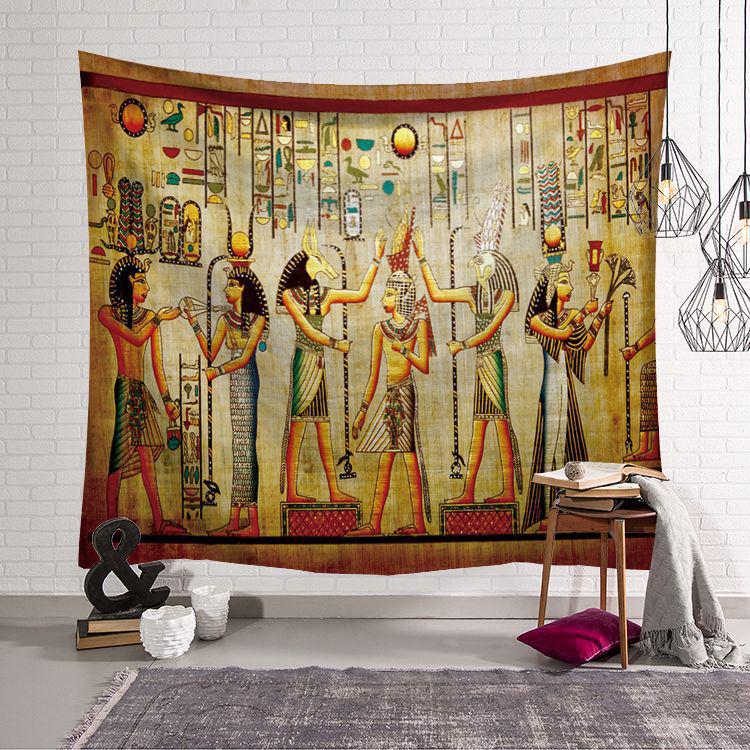 Yellow Ancient Egypt Hanging Old Culture Printed Hippie Egyptian Tapestries Wall Cloth Home Decor Vintage Tapestry