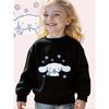 European Size Sanrio Cartoon Printed Girls Casual Sweatshirt Chibi White Ears with Pink Blossoms Children's Sports Long Sleeve Crewneck Pullover