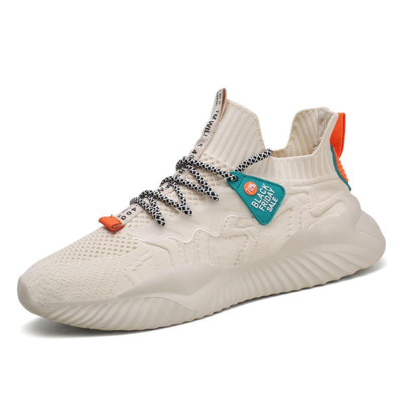 Summer Breathable Fly Knitting Sports Dad Men's Shoes Spring and Autumn Versatile Men's Deodorant Mesh Casual Running Coconut Tide Shoes