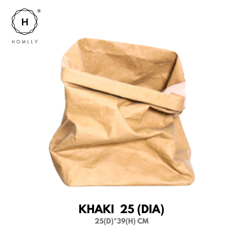 Homlly Sunii Multi Purpose Washable Reusable Kraft Paper Bag for Storage Basket, Flowerpot, Organizer