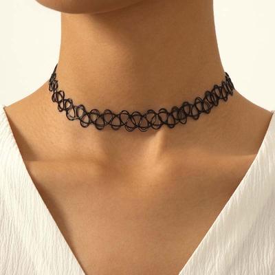 Fashion Colorful Braided Fish Thread Choker Necklace For Women Girls Vintage Elastic Beaded Neck Chain Necklace Jewelry Gifts