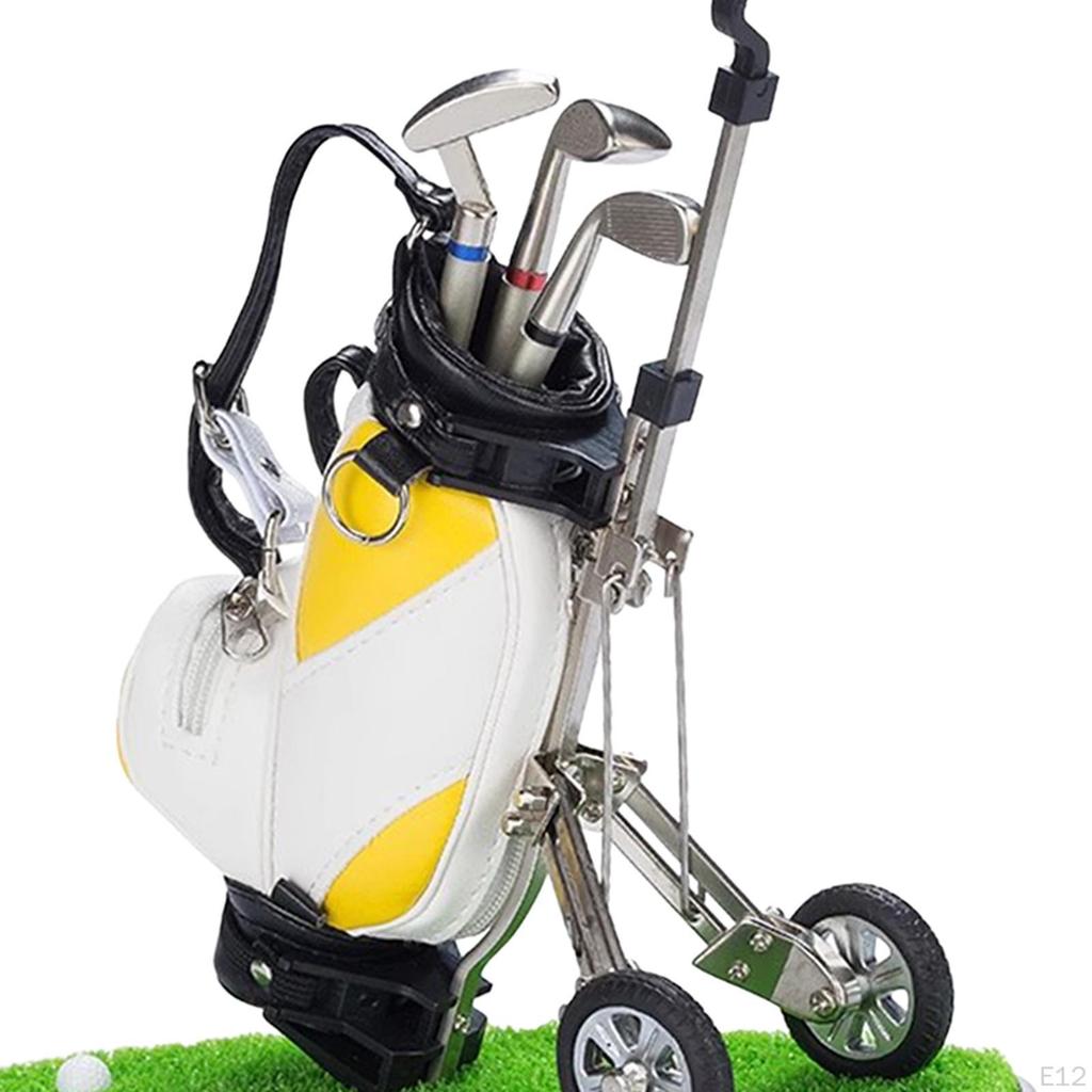 Golf Bag Miniature Pen Holder Souvenir 20x12x20cm Decorative Desk Toy for Home Office Book