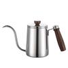 Drip Spout Gooseneck Coffee Kettle Wooden Handle Stainless Steel Teapot Pour Over Kettle Home Use