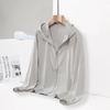 Sunscreen Clothing Men UV Resistant Solid Print Zipper Pockets Hood Breathable Loose Summer Skin Clothing Thin Coat