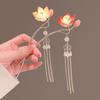 Zinc Zinc Alloy Lantern Hairpin Flower LED Light Hair Fork Lotus Tassel Hair Stick  Women