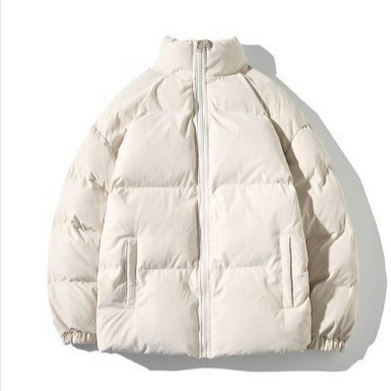 Men's Korean Style Cotton-Padded Jacket: Autumn/Winter Casual Solid Color Short Coat with Stand Collar