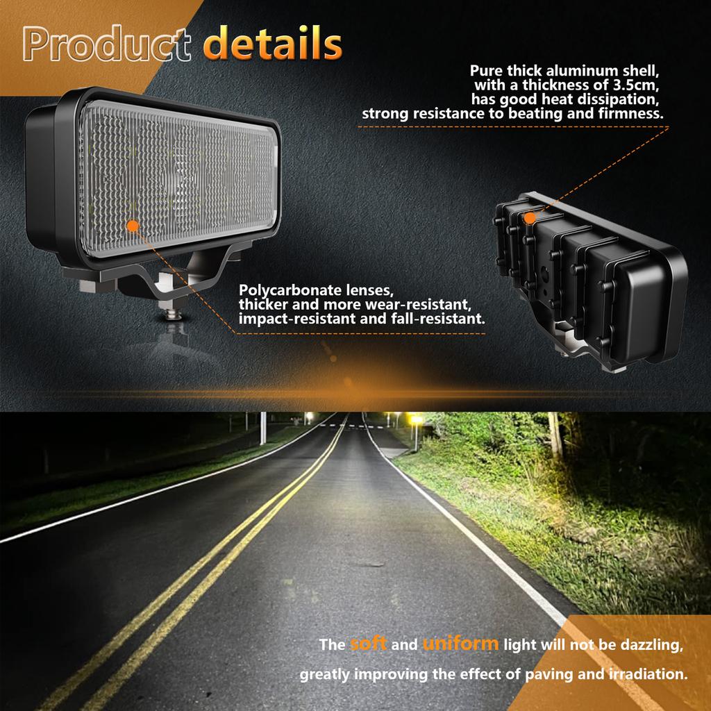 LED pracovní světelné tyče, 6" 120W 8000LM Driving Mlhovka Vodotěsná bodová světla pro nákladní vozidla