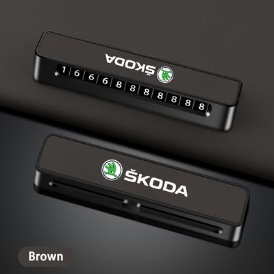 AAAAC1 Car Styling Car Temporary Parking Card Plate Badge For Octavia MK2 MK3 2 A7 Fabia Karoq Kodiaq Superb Rapid Yeti Accessory
