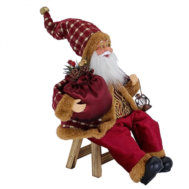 Multicolor Santa Claus Christmas Figurine Decoration Fit for School Christmas Celebration Home Holiday Decoration