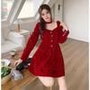 French Black Velvet Hepburn Style Slim Dress for Women - Spring/Autumn