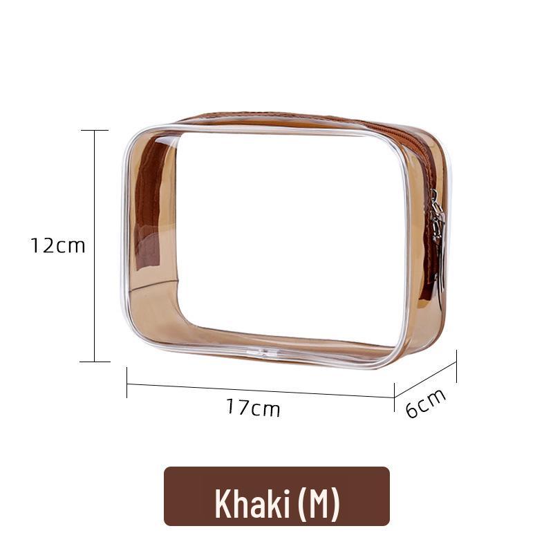 Large Transparent PVC Makeup and Toiletry Bag Set - Waterproof, Portable, Pink (2-Piece)