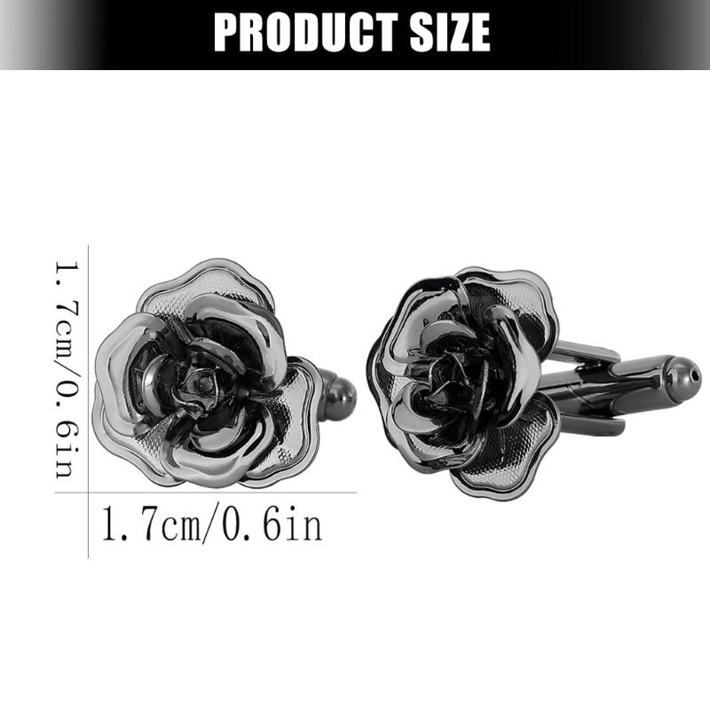 Comfort Fit French Cufflinks Copper Crafted Rose Pattern Shirt Sleeve Button Elegant Option for Various Occasion Wear