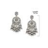 Antique Silver Tone Kundan & Austrian Diamonds Jhumki Drops Earring For Women