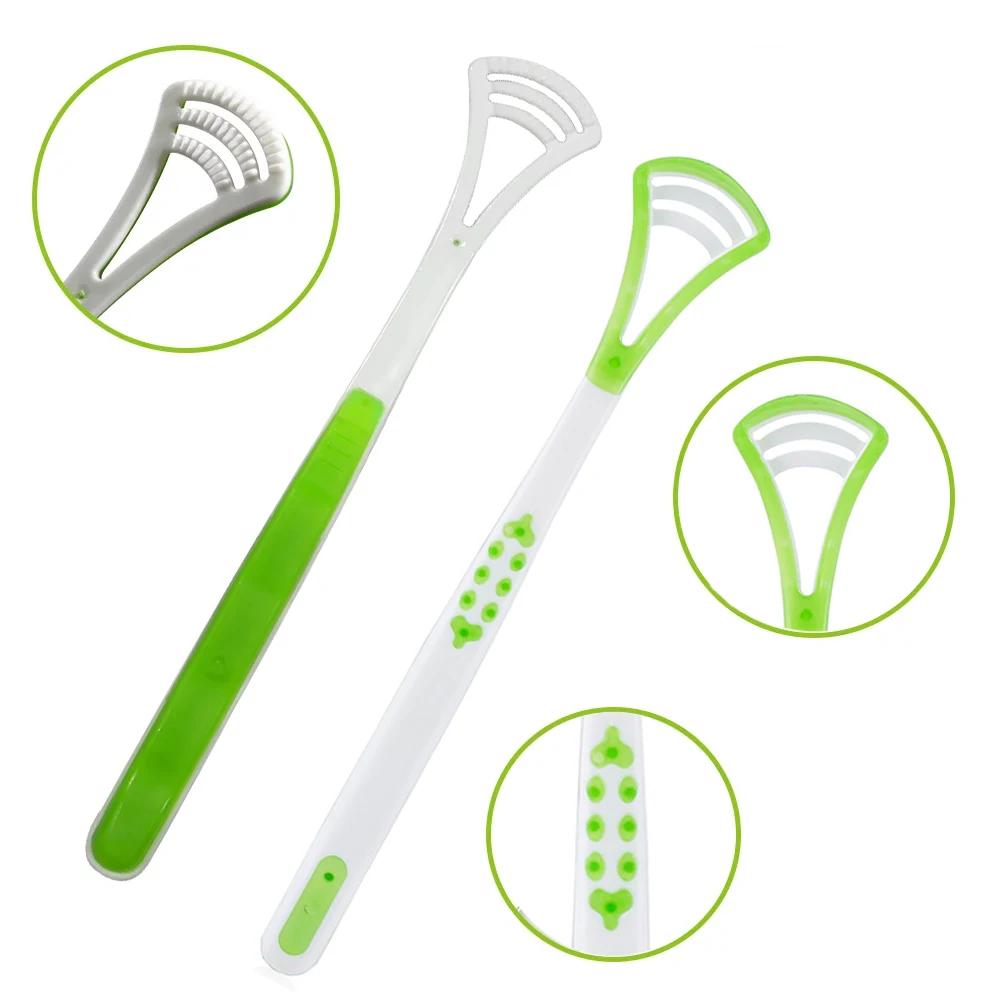 Zungenreiniger Wiederverwendbare Mundgesundheits-Reinigungsbürste, Verhindert Belag auf der Zunge, Reinigt Speisereste, Geeignet für Erwachsene