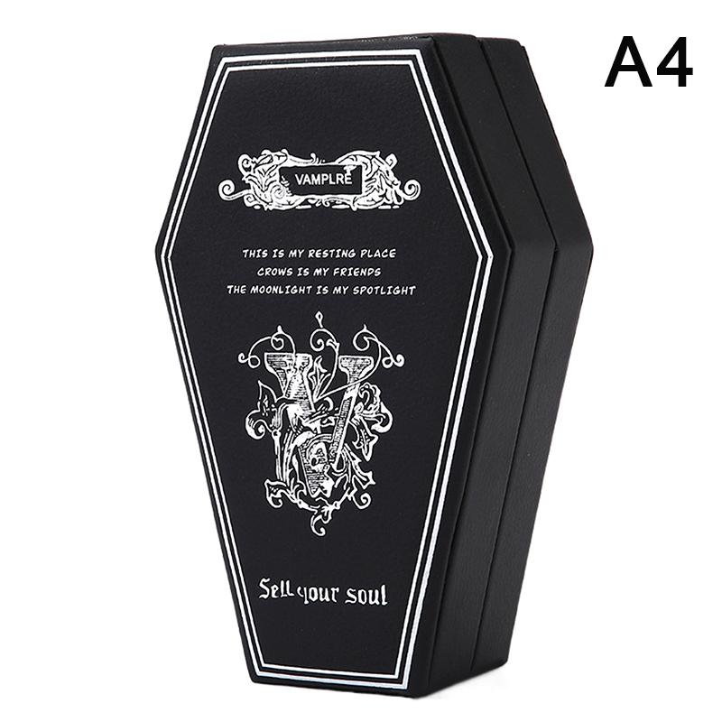 Gothic Jewelry Box Coffin Shaped Multi-Compartment Organizer Trinkets Storage Display Halloween Gift Packaging Box Portable