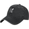Love Football Graphic Washed Baseball Cap Unisex Cotton Adjustable Sport Dad Hat