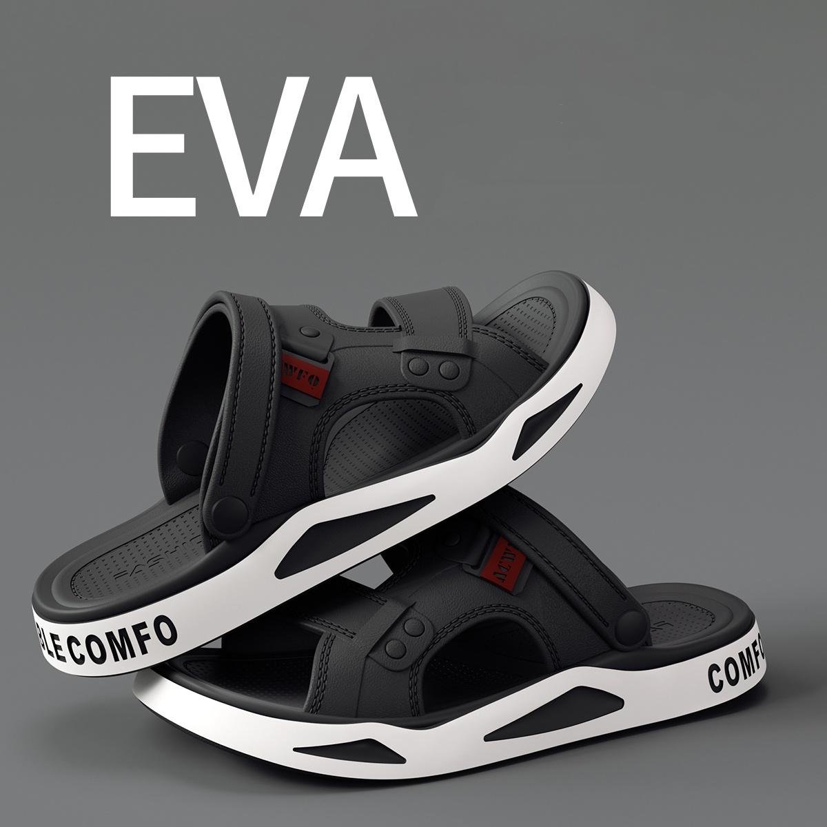 

Men s Summer Breathable Non-slip Beach Shoes - Geometric Pattern EVA Indoor/Outdoor Sandals 44 -45