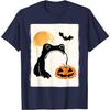Sad Frog Halloween Pumpkin Graphic Tee Funny Japan Art Short Sleeve Casual T-Shirt