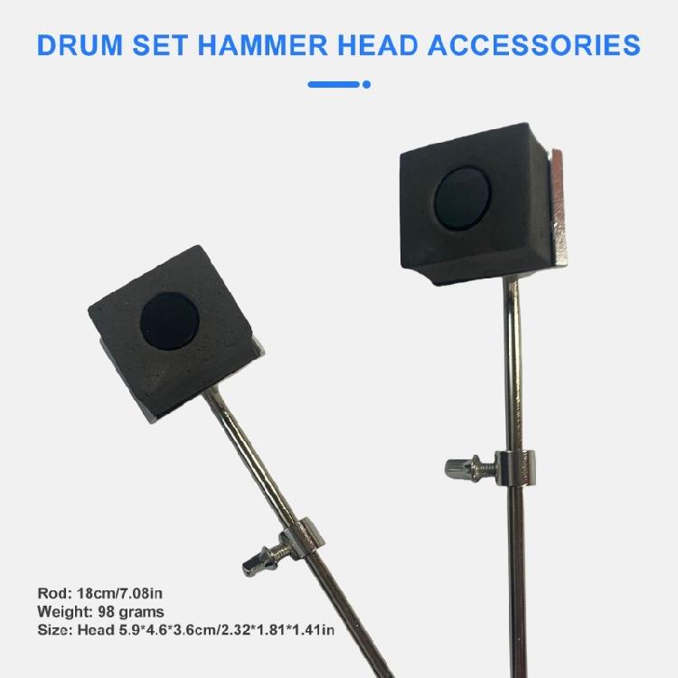 Metallschaft Bassdrum-Pedal-Schlägel Kick Drum Fußpedal-Schlägel Viereckiger Hammerkopf Trommelpedal Zubehör Langlebig