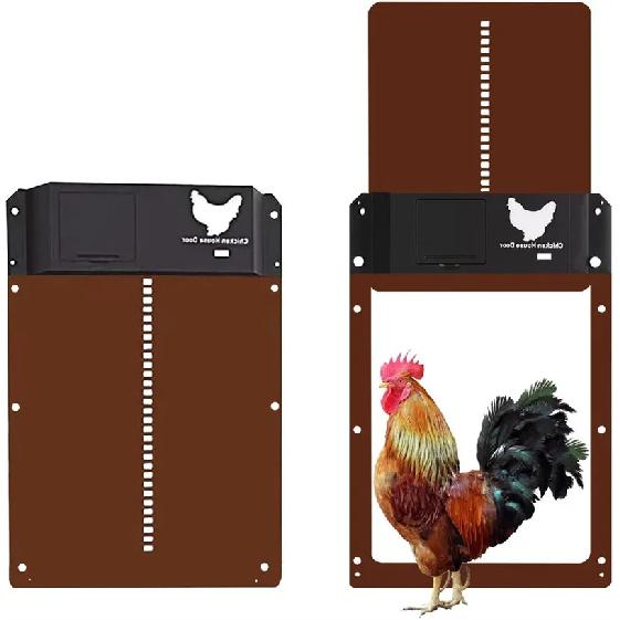 Automatic Chicken Coop Door Chicken House Door Chicken Opener Pets Chicken Cage Door Supplies Farm Chicken Coop Door Opener коричневый