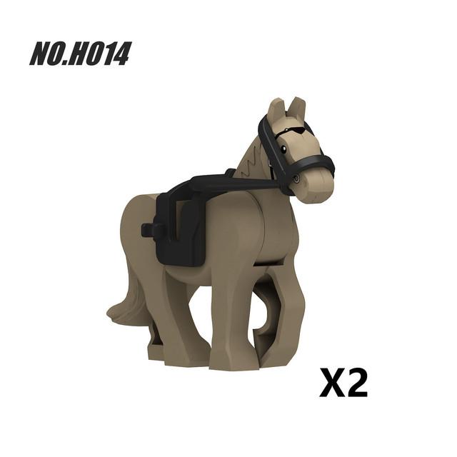 Historically Famous Battle Horse Building Block Model Medieval Cavalry Soldiers Figure Bricks Accessories Toys For Kids J108