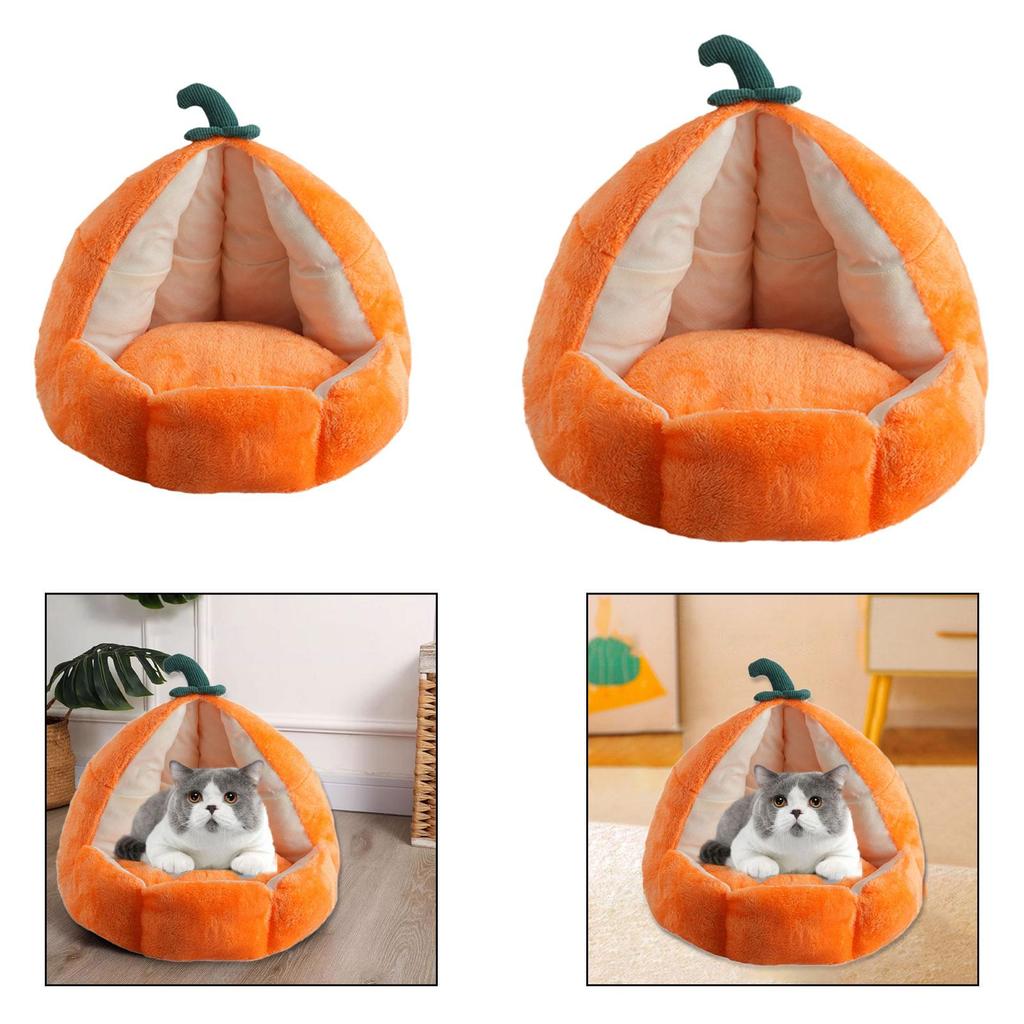 Pumpkin Shaped Cat House Cat Shelter Multifunctional Comfort Removable Cushion