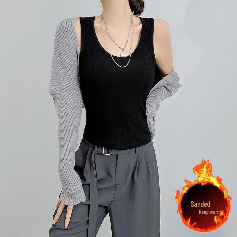 

Women s Heated Velvet Vest with Chest Pad, Round Neck, Large Sizes, Perfect for Autumn and Winter, Wear Alone or as a Base Layer. One Size (Fits 80-135 Jin)
