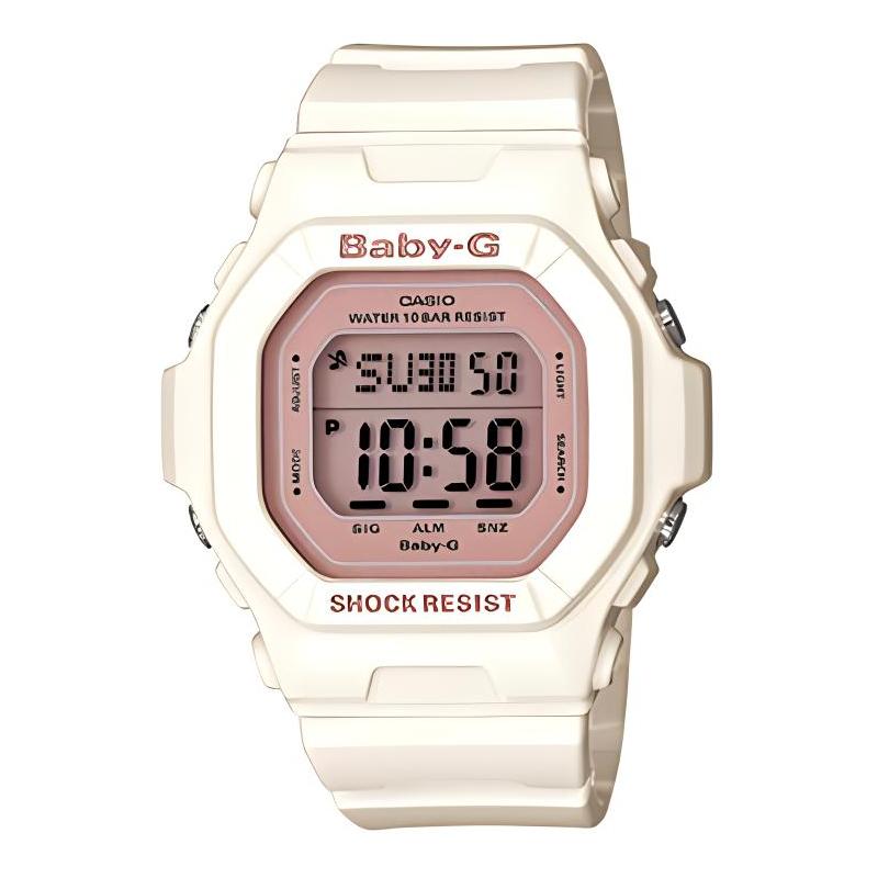 

Casio BABY-G Trendy, Fashionable, Simple and Feminine Small Square, Electro-Fluorescent Lighting, World Time, Quartz Movement, Resin Strap, BG-5606-7B