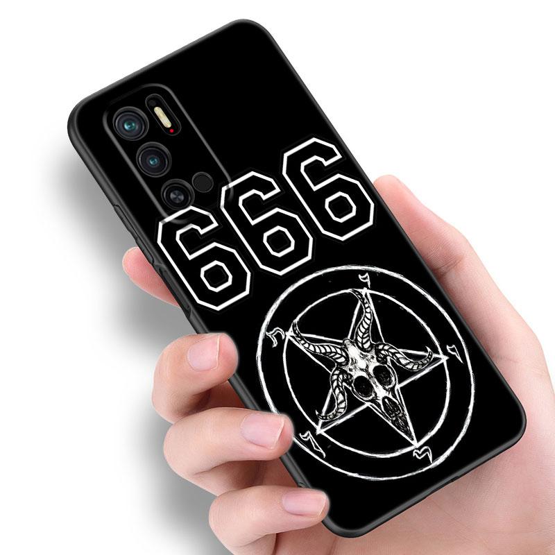 Demonisk Satanisk Skummel Hodeskalle Telefondeksel For Xiaomi Redmi Note 7 8 9 10 Lite 11 11E 11T 12 Pro 11S 4G 10T 5G 8T 9S 10S Svart Deksel