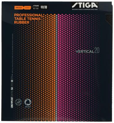 STIGA Table Tennis Vertical Extra 1710200106 Rubber, High-Grain Rubber, 20, Black, Thin,
