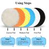 Autolock 5" Buffing Polishing Pads, 6Pcs 5.6Inch 140Mm Face For 5 Inch Backing Plate Compound Buffing Sponge And Woolen Pads Cutting Polishing Pad