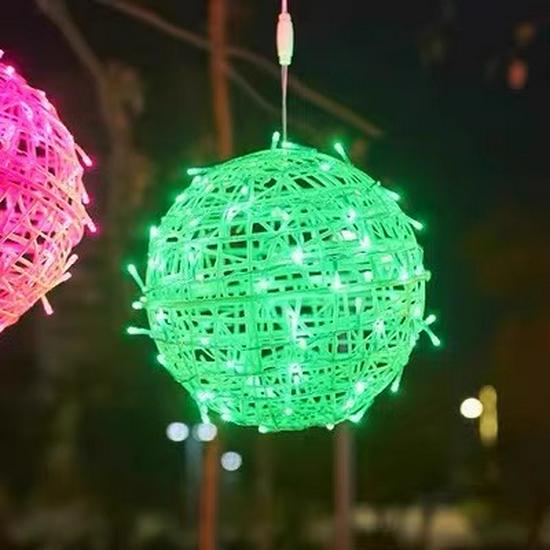 Outdoor LED Rattan Ball String Lights for Festivals and Landscape Decor