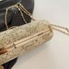 Sparkling Flower Evening With Rhinestone Chain Wallet Banquet Cheongsam Dress Purse Handbag For Annual Party Luxurious Sequined Dinner Tote