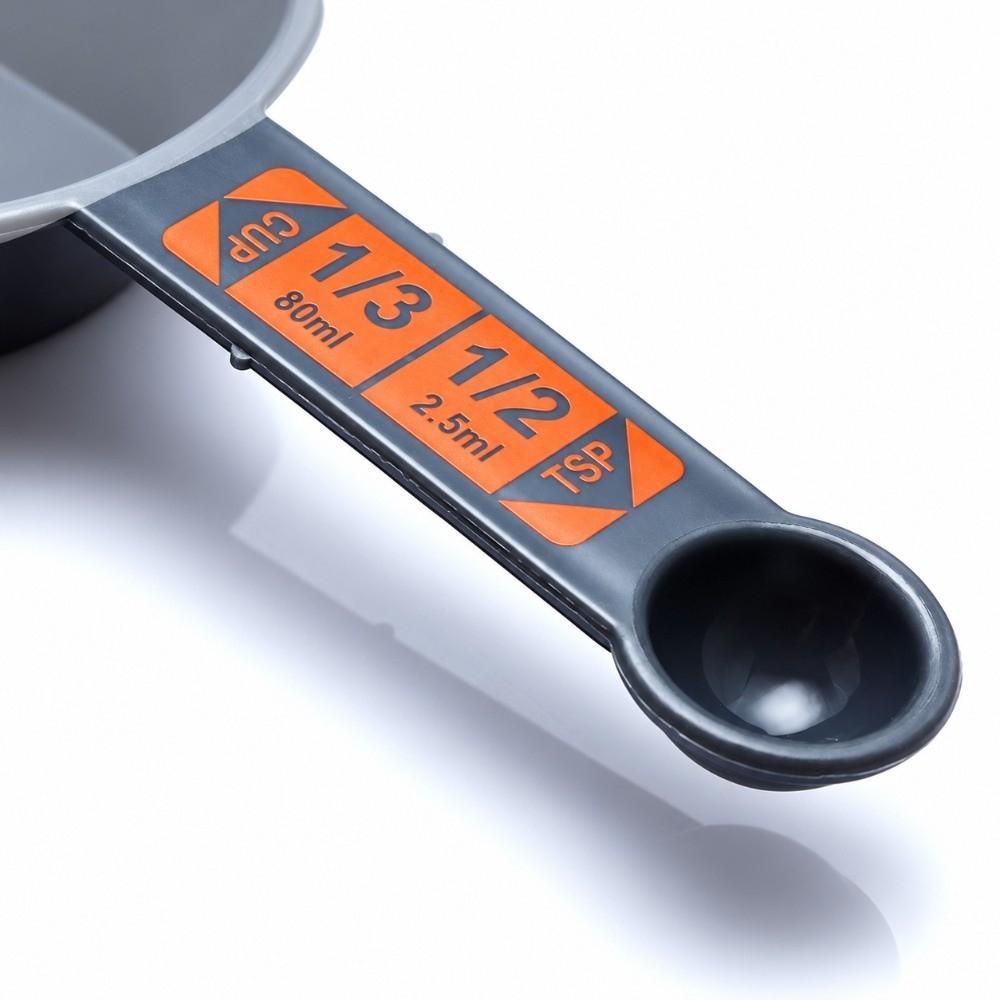 4pcs Double Ended Measuring Cups Spoons Set with Scale Coffee Measuring Spoons  Cooking