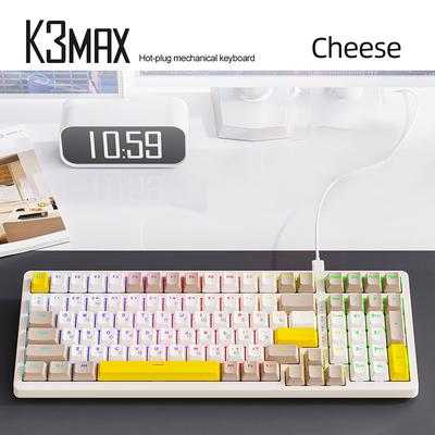 Tastatură Mecanică K3 MAX Hotswap Switch Roșu/Verde Tastatură pentru Gameri USB Cablat Iluminare de Fundal RGB 100 Taste Rusă pentru Computer Laptop