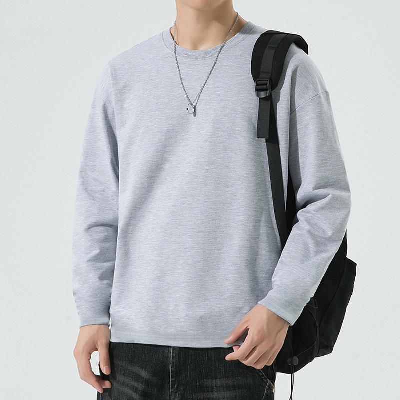 

Мужская футболка с длинным рукавом и круглым вырезом из 100% хлопка - Тонкий свитер на весну/осень 3XL