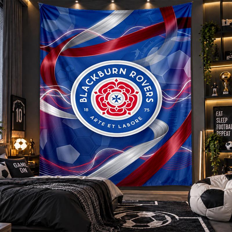 Wall Hanging Tapestry Blackburn Rovers Football Print Cloth for Living Room Bedroom Home Decor