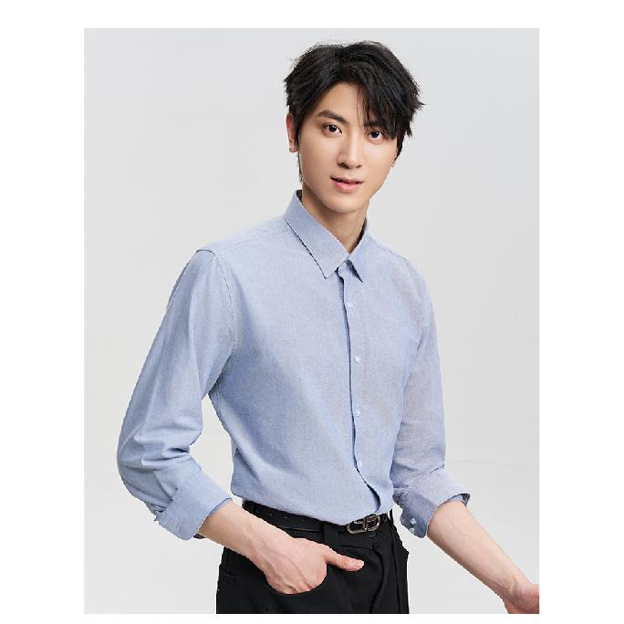 Oxford Spun 100% Pure Cotton Shirt Men'S Long Sleeved Shirt Professional Workwear Shirt All Cotton Premium White Shirt