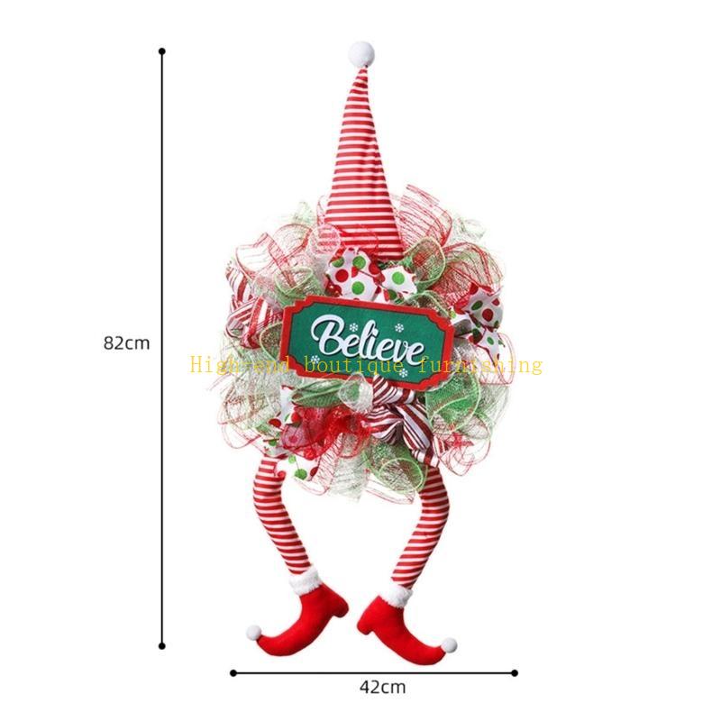  Classical Christmas Long Legged Doll Wreath Festival Dwarf Decorations Wreath