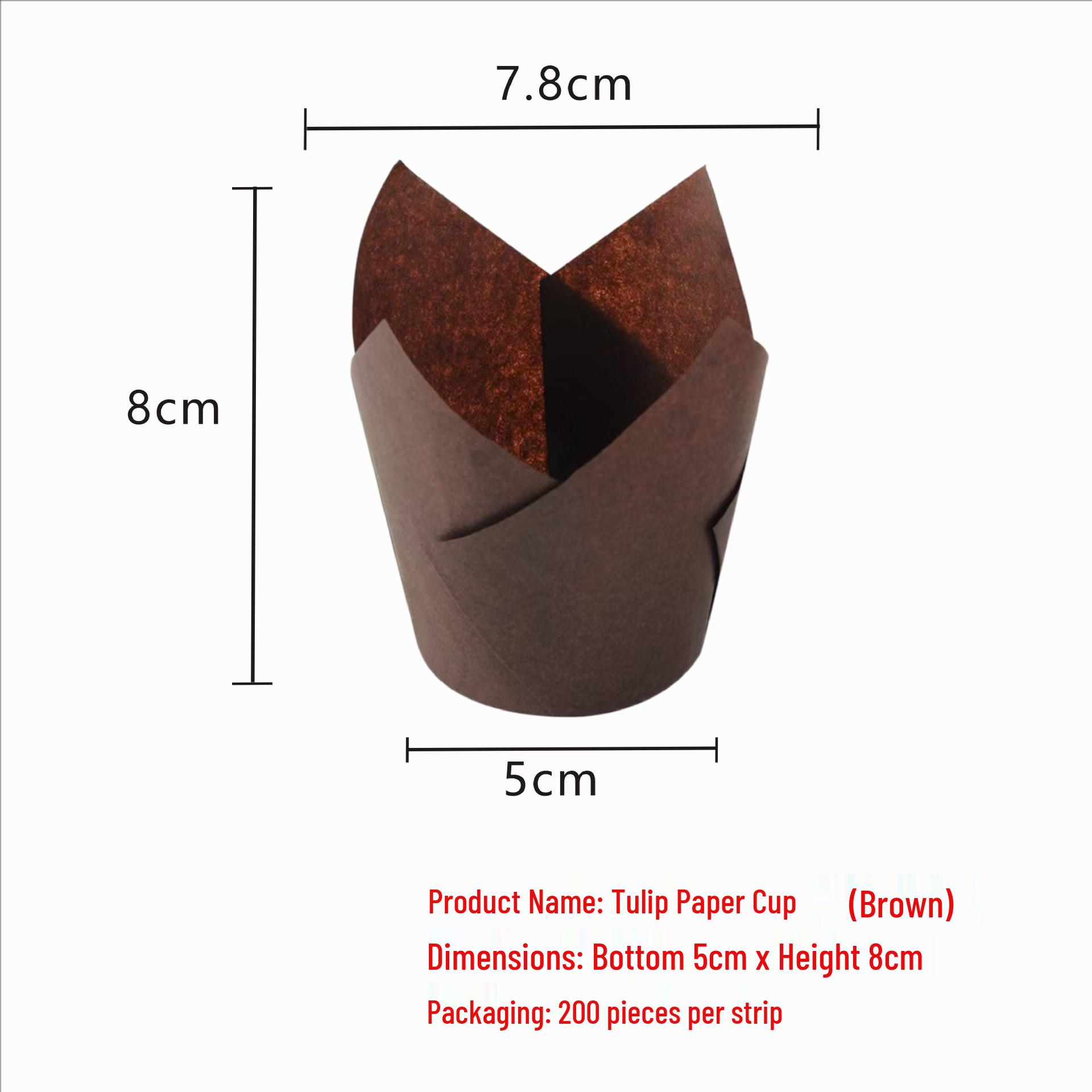 

Tulip Oil-Proof High-Temperature Baking Paper Cups - Food Grade Disposable Muffin Liners Coffee Tulip Cup [15*15cm]